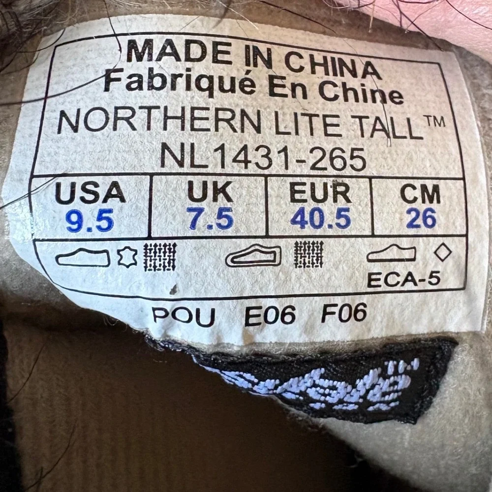 Sorel Northern Lite Tall Tan Suede Faux Fur Waterproof Winter Boots NL1431 9.5